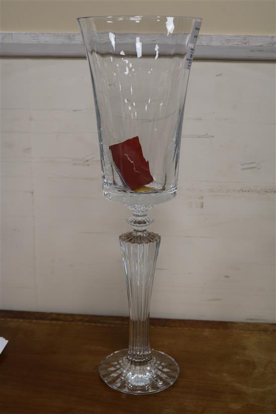 A tall Baccarat crystal goblet, height 59cms, boxed